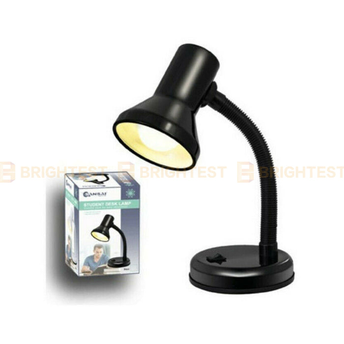 Desk Lamp Adjustable Flexible Neck Table Work Student Study Light Bedroom Black