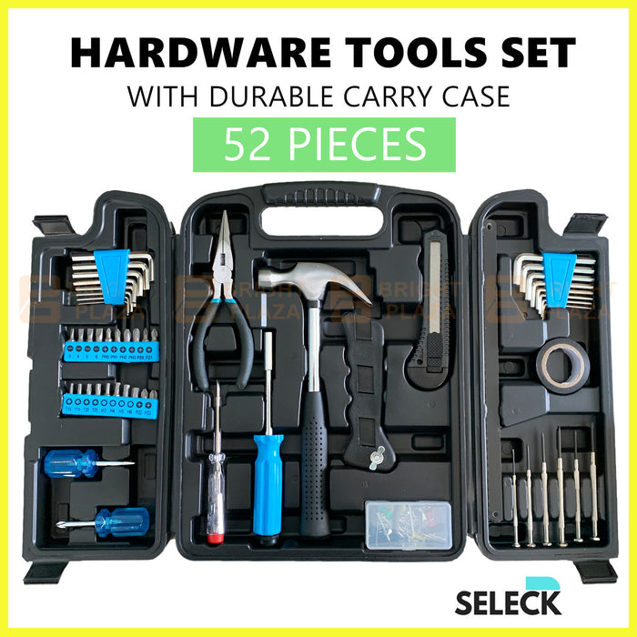 52PCS Household Tools Set Home Garden Repair Hand Tool Kit Box Handy Case Hammer