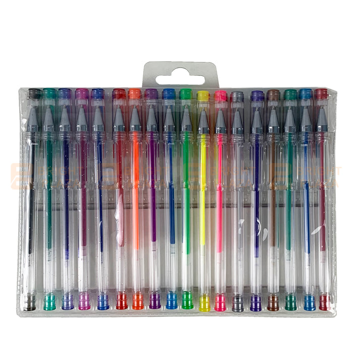 18 x Gel Pens Assorted Colour Ink Pen Scrapbook Art Craft Kids School Colouring Draw