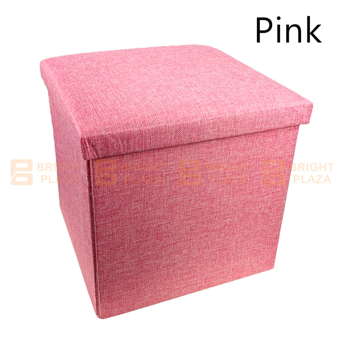 Folding Ottoman Storage Cube Footstool Stool Blanket Box Pouf Seat Bench Linen