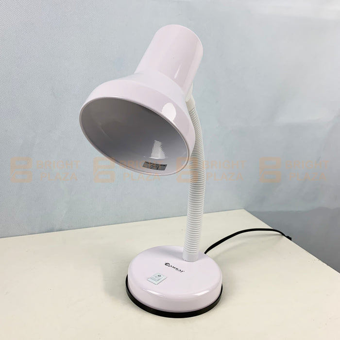 Desk Lamp Adjustable Flexible Neck Table Work Student Study Light Bedroom White