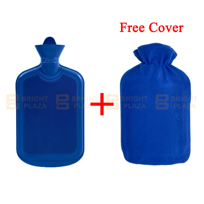 2L Hot Water Bottle With Cover Winter Warm Rubber Bag Relaxing Warmer Comfort