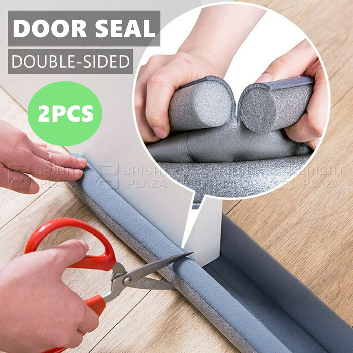 2PK Double Sided Door Snake Air Draft Wind Dust Stopper Weather Seal Sealing Strip