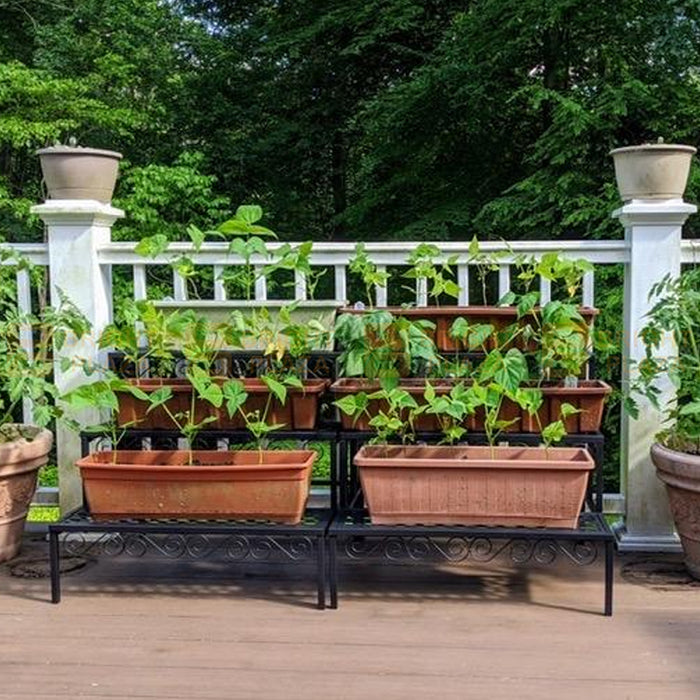 3 Tier Metal Plant Stand Flower Pot Planter Display Rack Garden Balcony Shelf Rectangle