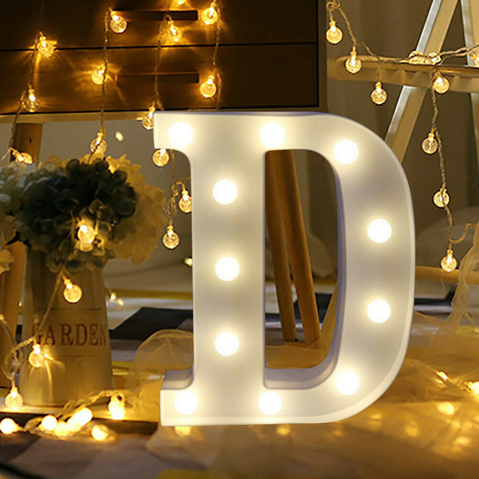 LED Light Up Alphabet Letter Number Lights Standing Hanging Wedding Party Light A-Z
