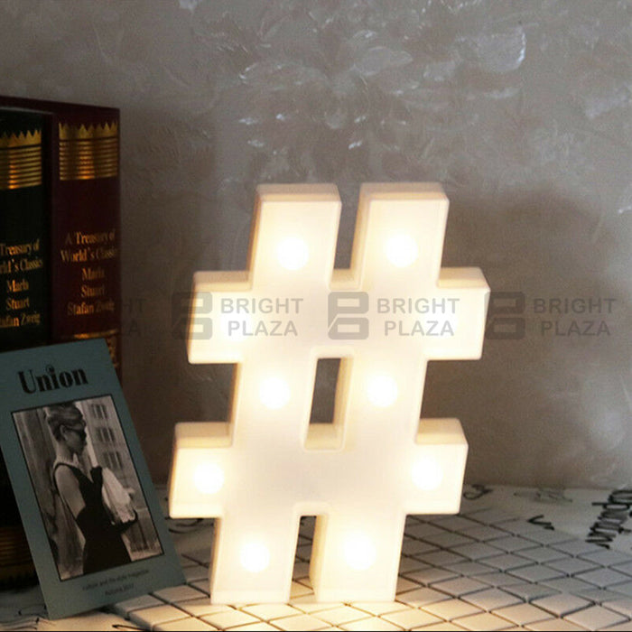 LED Light Up Alphabet Letter Number Lights Standing Hanging Wedding Party Light A-Z
