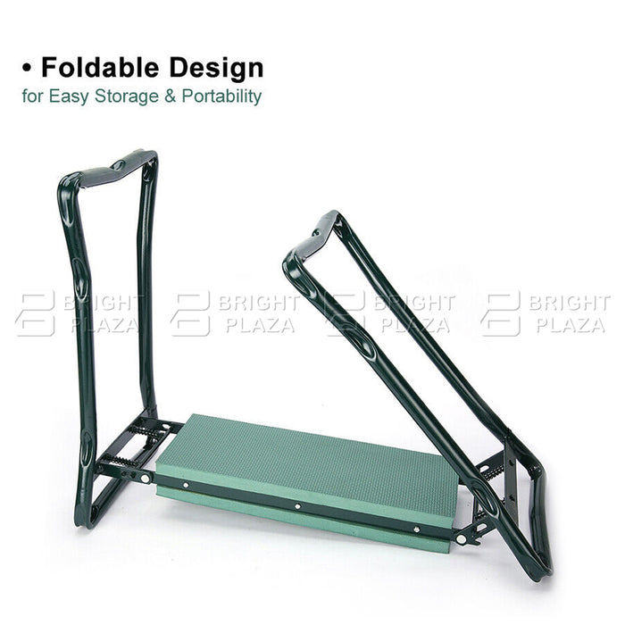 Garden Kneeler & Seat Stool Tool Outdoor Bench Foam Knee Pad Foldable Chair Portable