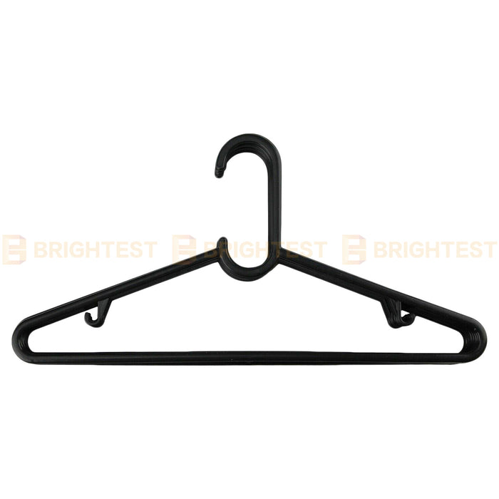 Plastic Coat Hangers Clothes Bulk Black Clothing Coathangers Shirt Suit Fixed Hook