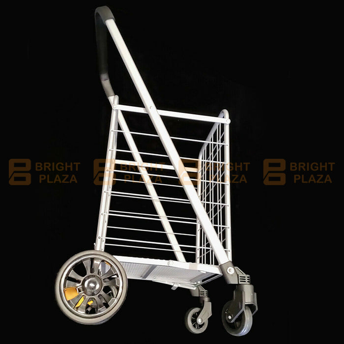 Portable Folding Shopping Cart Rolling Utility Trolley 4 Wheels Foldable Basket Grocery