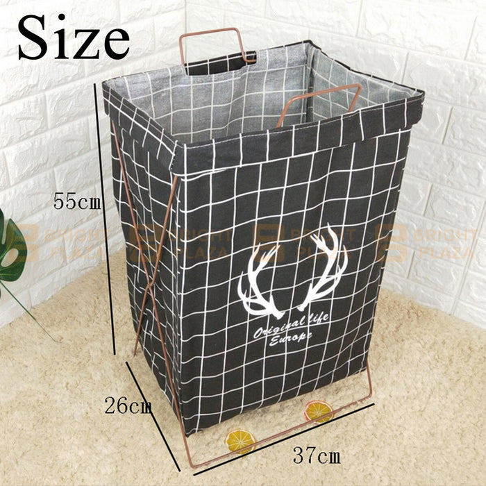 Foldable Laundry Hamper Basket Storage Clothes Bag Washing Bin Organiser Folding