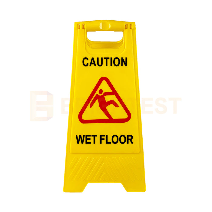 Wet Floor Safety Sign Caution Slippery Cleaning Hazard Warning Yellow Frame Work