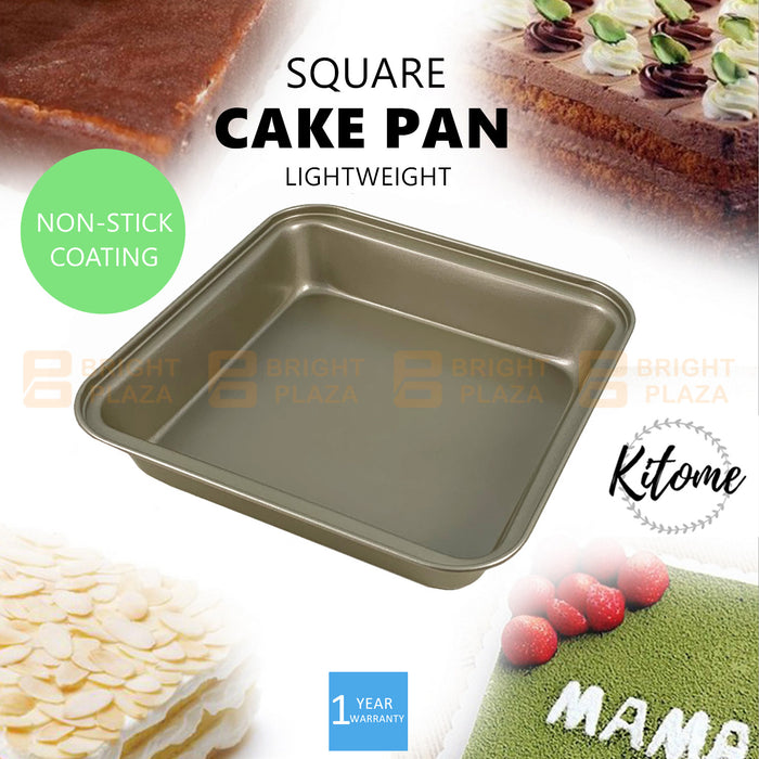 Square Cake Pan Baking Tray Tin Non-Stick Bake Bakeware Deep Dish Mould Tool