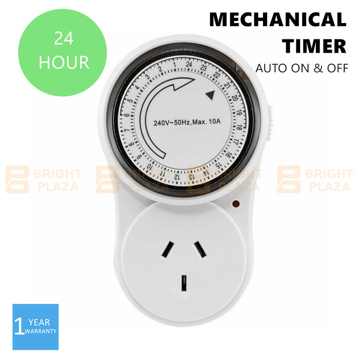 24 Hour Timer Programmable Mechanical Timer with Auto Switch On 24hrs Easy Set