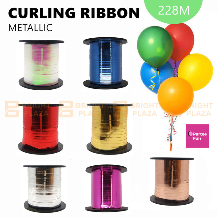 228 Meters Metallic Curling Ribbon Roll Balloon Tie Ribbons Birthday Party Gift Wrapping