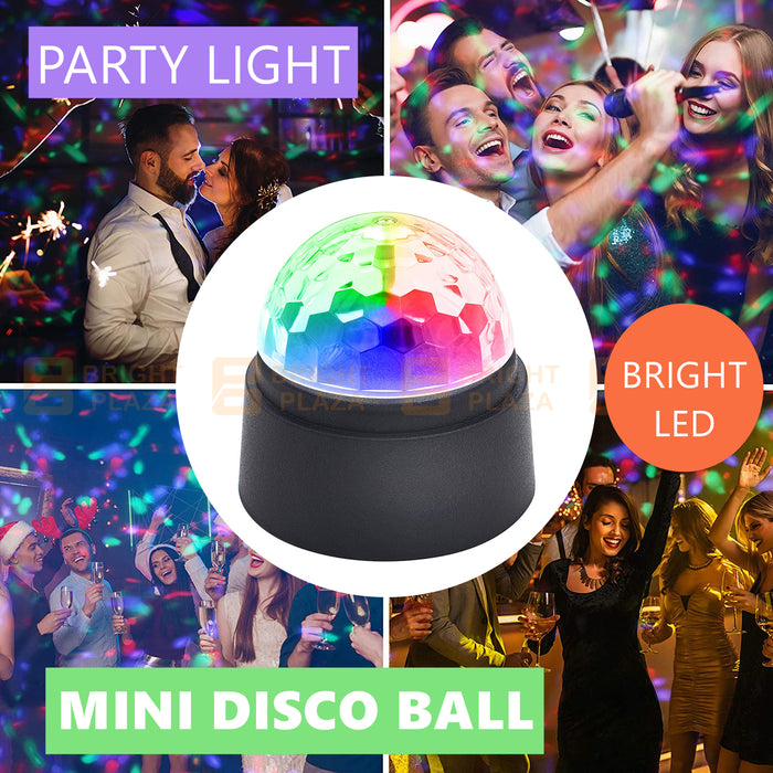 Small LED Party Disco Light Battery Powered Spinning Rotating Indoor Portable Strobe