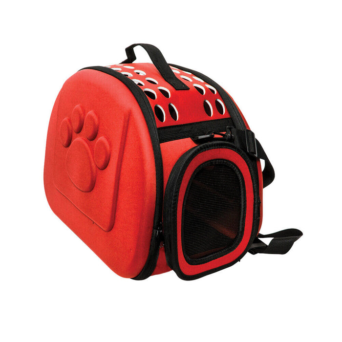 Portable Pet Cat Dog Carrier Bag Tote Cage Ventilated with Embossed Paw Prints