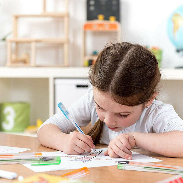 18 x Gel Pens Assorted Colour Ink Pen Scrapbook Art Craft Kids School Colouring Draw